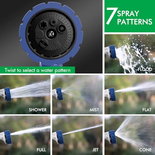 RESTMO Heavy Duty Hose Nozzle, Metal Garden Water Hose Sprayer - color: Blue