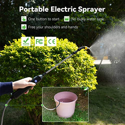 TOOVEM Electric Garden Sprayer, Portable Battery Powered Watering Wand