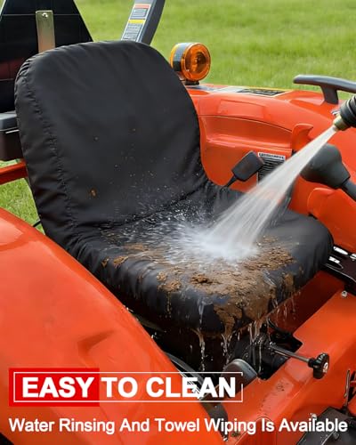 StarknightMT Tractor Seat Cover Waterproof Oxford Fabric Fast Install - color: Black