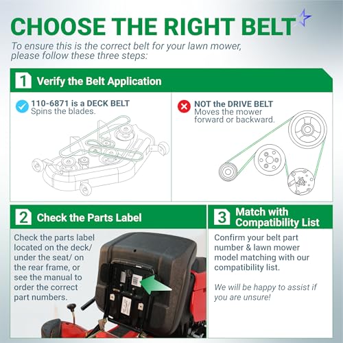 BlueStars 110-6871 Mower Deck Belt | Aramid Cord | 1/2" x 112" - size: 110-6871, style: Aramid Cord