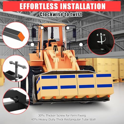 Garvee Clamp On Debris Forks to 68" Bucket, 5400lbs Capacity Heavy Duty Clamp On Pallet Forks Bucket Forks Attachments Fit for Loader Bucket Skidsteer Tractor - size: 68'' Bucket