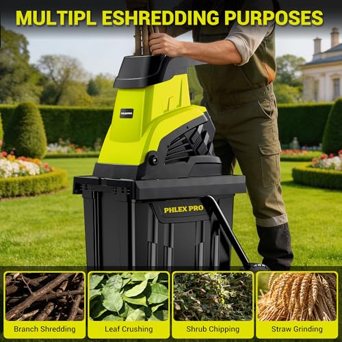 Wood Chipper Shredder, 15-Amp 1.8" Cutting Diameter - color: Green