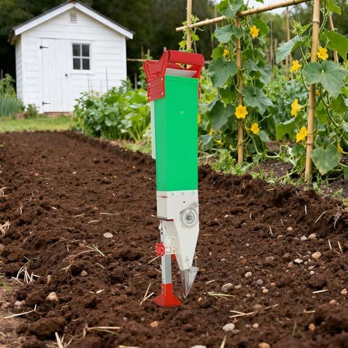 Adjustable Manual Seed Seeder, Handheld Garden Sowing Tool, Garden Precision Planter Tool, Small-Scale Planting Machine, Depth-Control Fertilizer Applicator for Peanut Corn Bean Peas Vegetables
