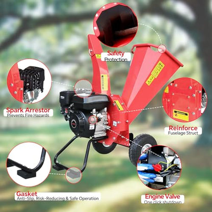 Wood Chipper Shredder Mulcher, 3-Blade Disc Cutter