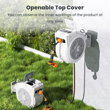 Giraffe Tools Garden Retractable Hose Reel 1/2" x 65FT,Wall Mounted
