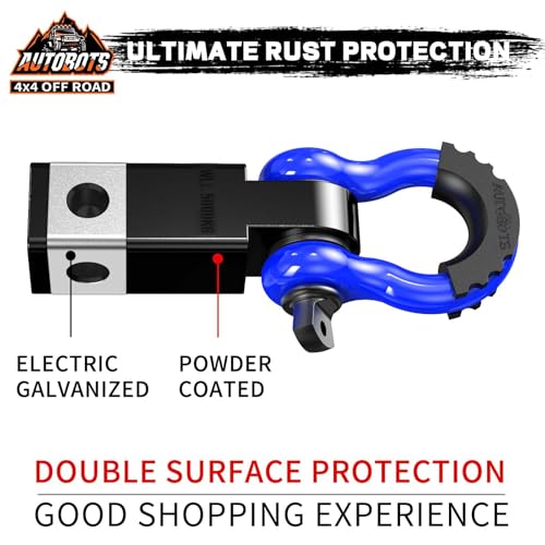 AUTOBOTS Tow Hitch Receiver 2" Shackle Hitch Receiver Blue - color: BLUE-BLACK