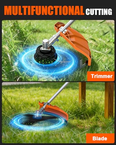 Upgraded Gas Weed Eater, 52CC Weed Wacker Gas Powered, 2-Cycle Engine String Trimmer Easy Start Comfortable Handle and Double Shoulder Straps for Garden Lawn Edge Trimming