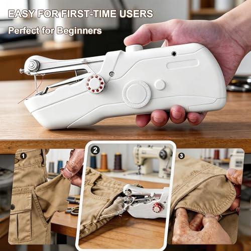 165PCS Handheld Sewing Machine Kit with Storage Bag,Portable Sewing Machine