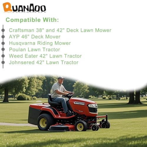 144959 Deck Belt 1/2" x 95.5" fits Craftsman LT1000 LT2000 LT3000 DLT3000 YT3000 42" Riding Mower Repalce 138255 130801 532138255 160855 24690 144959D for Husqvarna Poulan AYP Lawn Tractors - size: 144959