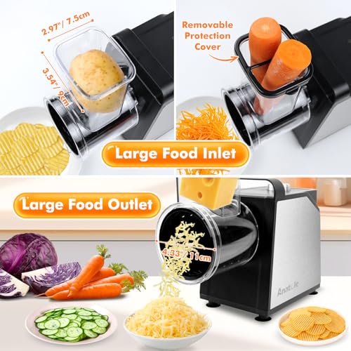 Anatole 7-In-1 Electric Cheese Grater Ice Shaver Vegetable Shredder 250W