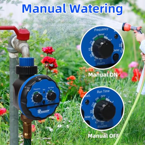 Digital Water Timer, Dual Dial Control, Battery Operated, Blue - style: Digital Timer