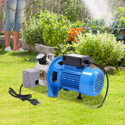 Shallow Well Pump, 110V Portable Electric Water Pump Stainless Steel Water Transfer Pump Garden Jet Pump Versatile Sprinkler Booster Pump for Gardening, Farms, Industrial Water (550W 0.75hp) - style: 550W 0.75hp