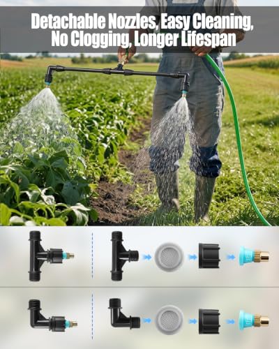 6-Nozzle Agricultural Spray Wand, 7.5Ft Boom Sprayer for Tractors & UTVs