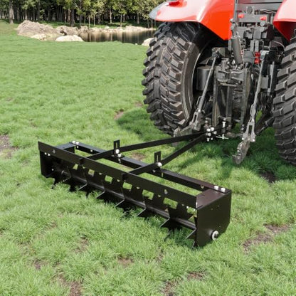 MOUMON 32” Tow Behind Spike Aerator, Pull Behind Lawn Aerator with Tines