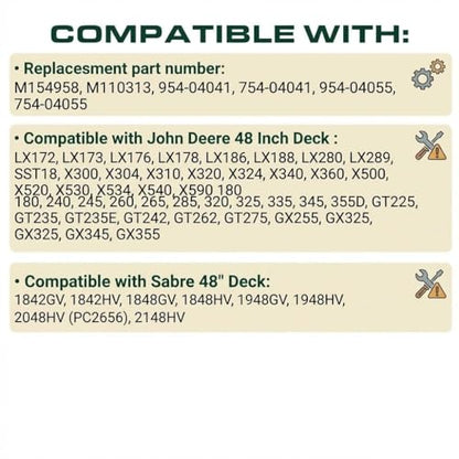 M154958 Deck Belt 5/8" x 111.4" for John Deere 48" - size: M154958