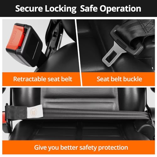 Thickened Universal Forklift Seat with Safety Belt, Adjustable Backrest & Armrest & Headrest for Tractor Excavator, Skid-Steer, Backhoe, Telehandler