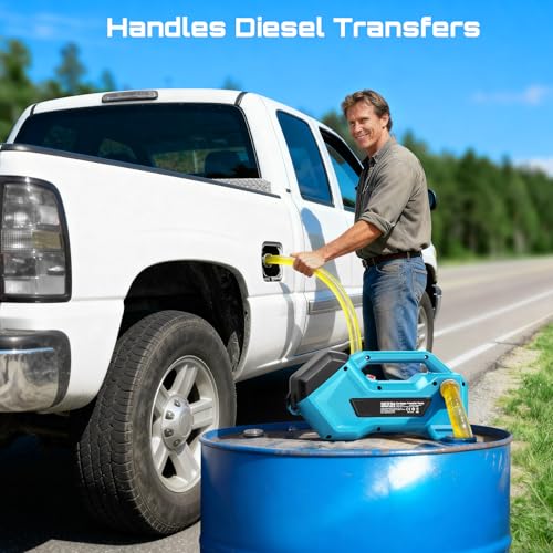 SEESII Cordless Transfer Pump for Water/Diesel, 760GPH & 65FT Lift, 2×4.0Ah