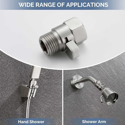 Angle Simple Water Flow Control Valve, Shower Shut Off Valve Brushed Nickel - color: Brushed Nickel