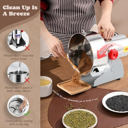 Moongiantgo Grain Mill Grinder Commercial Spice Grinder, 2000g Swing, 110V - size: 2000g Swing Type