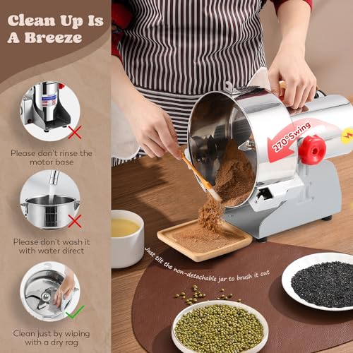 Moongiantgo Grain Mill Grinder Commercial Spice Grinder, 2500g Swing, 110V - size: 2500g Swing