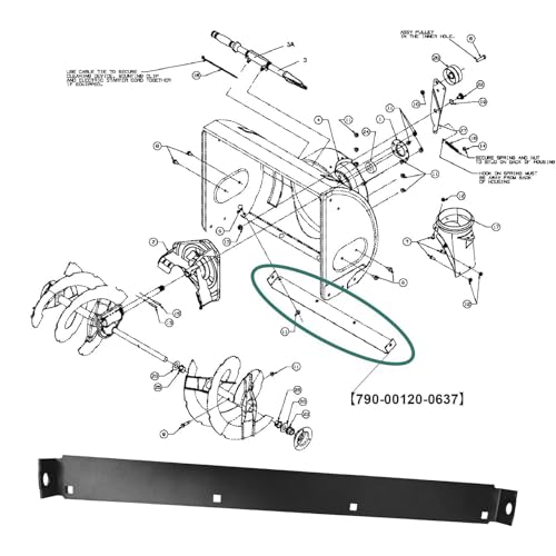 790-00120-0637 24" Shave Plate Scraper Bar Fit for MTD 2 Stage Snow Blower