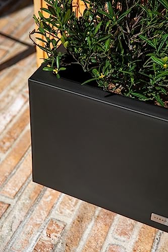 Veradek Block Series Long Box Planter - Rectangular Outdoor Planter - color: Black, size: Small