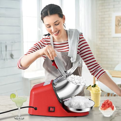 VIVOHOME Electric Ice Shaver Crusher Machine Red 143lbs/hr - color: Red, size: Single Blade - 143lbs/hr