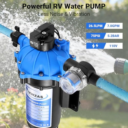 110V AC 7GPM 70PSI Upgraded Five Chamber Self-Priming Fresh Water Pump