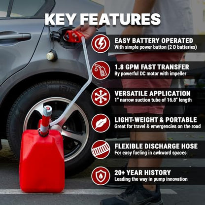 TERA PUMP 2pk Battery Powered Transfer Pump for Fuel and Water