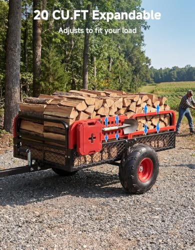 KEMIMOTO ATV UTV Trailer, 1500 lbs Pull Behind Dump Cart Lawn Mower Trailer