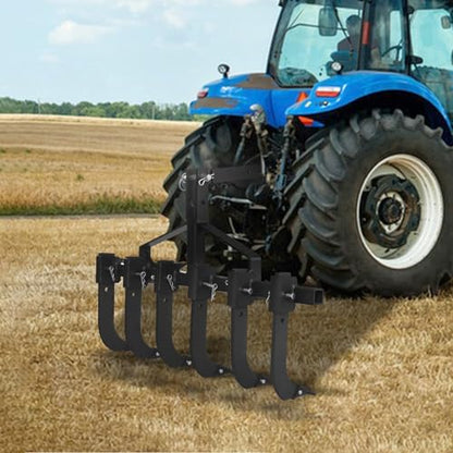 Plow Scarifier 48" Width Detachable Cultivator with 6 Adjustable Scarifier Shank, 3 Point Scarifier for Easy Mounting