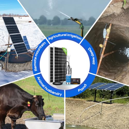 ECO-WORTHY 200W Solar Well Pump Kit, 12V Stainless Steel Deep Well Solar Pump, 2pcs Solar Panels with Controller and Cable for Off-grid Living, Irrigation, Farm, Delivered in Multiple Packages - style: 12V 230FT 3.2GPM Kit