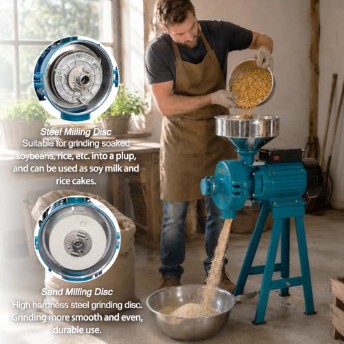 3000W Electric Grain Mill, 110V Corn Wheat Rice Grinder, 2800 RPM