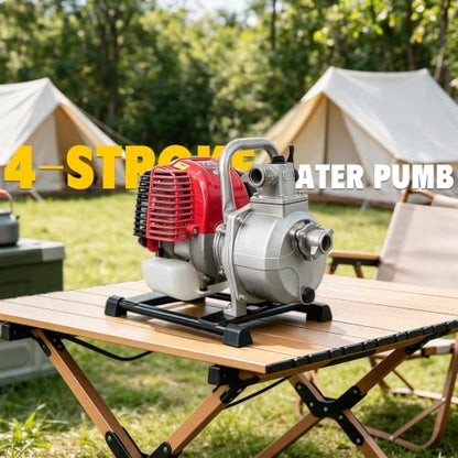 1inch 4-Stroke Gas Water Pump,35.8cc 1.45KW Gasoline Powered High Pressure Pump 82ft Lift And 23ft Suction,1.1hp Trash Water Pump Irrigation Pump For Farmland Garden