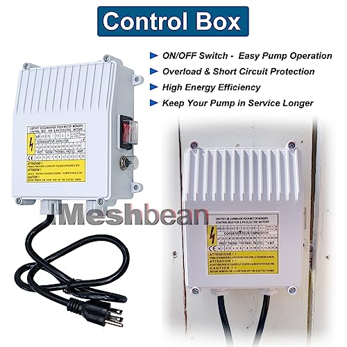 2" Deep Well Submersible Pump with Control Box, 1/2HP 110V Deep Well Pump - size: 2"-110V