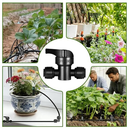 6 Pack Quick Connect 1/4" Drip Irrigation Shut Off Valve Fittings - size: 6PCS 1/4" Shut Off Valve