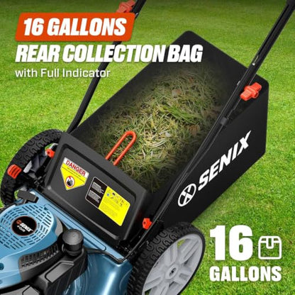 SENIX 21 in Self Propelled Gas Lawn Mower, 6 Cutting Height Adjustment - size: 21 Inch