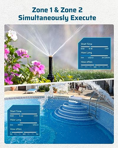 DEWENWILS 2-Zone Hose Timer with Rain Delay, Manual & Auto Watering - color: 2 Zone