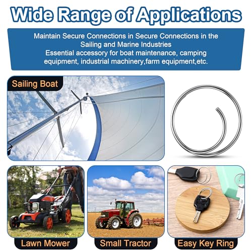 66 Pcs 316 Stainless Steel Cotter Ring Kit, 5 Sizes, Marine