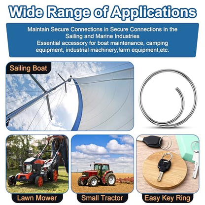 66 Pcs 316 Stainless Steel Cotter Ring Kit, 5 Sizes, Marine