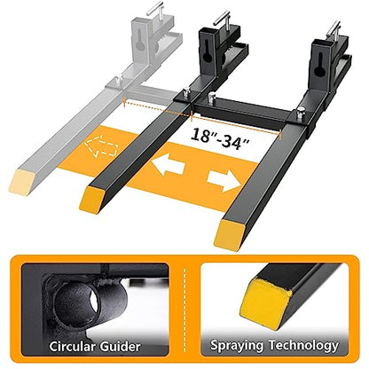 YINTATECH 60" 4000 lbs Clamp on Pallet Forks Heavy Duty Bucket Attachment - color: Black