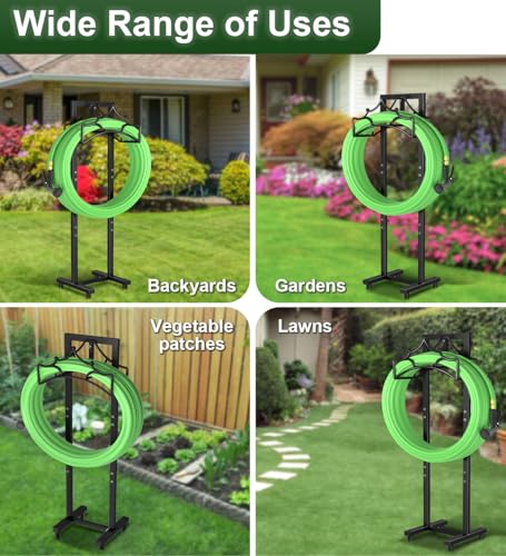 Garbuildman Garden Hose Holder with 4 Spikes, Freestanding Metal Hose Stand for Outdoor Garden, Detachable Hose Storage Rack for Lawn & Yard, Crown Black - size: 4-Spike Crown