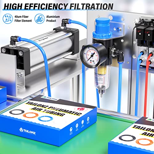 TAILONZ 1/4"NPT Pneumatic Pressure Regulator AFR2000 With Gauge - style: Regulation + Filtration