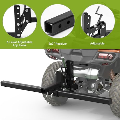AUTOSAVER88 Heavy Duty Manual Implement Lift w/ 2" Receiver for ATV/UTV - size: 50in 1-Point Lift System with 2" Receiver
