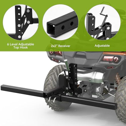 AUTOSAVER88 Heavy Duty Manual Implement Lift w/ 2" Receiver for ATV/UTV - size: 50in 1-Point Lift System with 2" Receiver