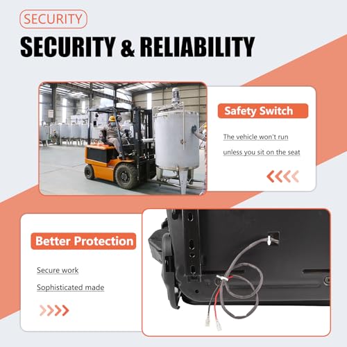 TICSEA Universal Forklift Seat, Tractor Seat with Adjustable Angle Back, Armrest And Safety Belt,for Tractor, Excavator Skid Loader Backhoe Dozer Telehandler