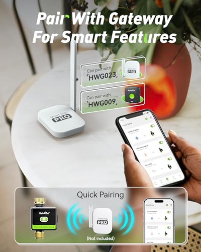 RAINPOINT Smart Hose Timer for Garden, Smart Water Timer with Brass Inlet & Outlet (Not Include Gateway), Automatic Irrigation System for Lawns and Yard - size: 1-Zone（Without Gateway）