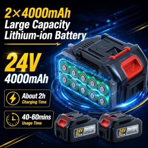 Cordless Weed Wacker - 24V Brushless Weed Electric Eater Battery Powered