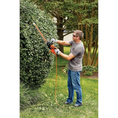 BLACK+DECKER Hedge Trimmer with Saw, 20-Inch, Lightweight and Compact Design, Full Wraparound Handle, Corded (BEHTS300)