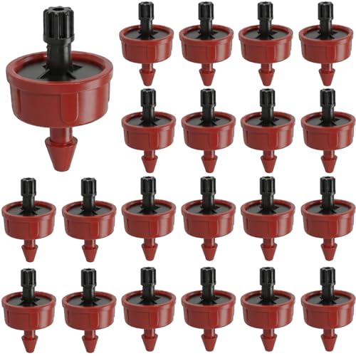 1 GPH Pressure Compensating Drippers: 20 Pcs Drip Irrigation Spot Constant Flow Emitters Parts for Drip Watering System (1 GPH)
